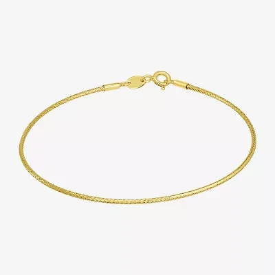 Made in Italy Womens 10K Gold 7.5 Inch Mesh Chain Bracelet
