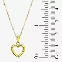 Womens 10K Gold Heart 18 Inch Pendant Necklace