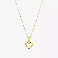 Womens 10K Gold Heart 18 Inch Pendant Necklace