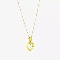 Womens 10K Gold Heart 18 Inch Pendant Necklace