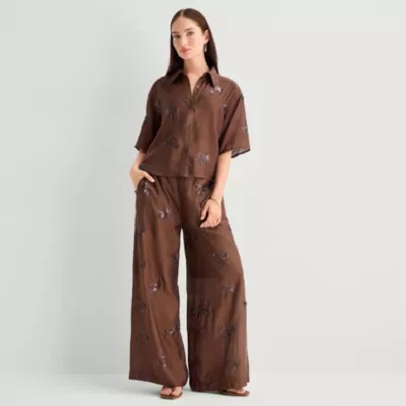 Worthington Womens High Rise Pull-On Pant