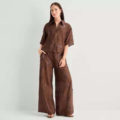 Worthington Womens High Rise Pull-On Pant