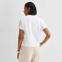 Worthington Womens Crew Neck Short Sleeve T-Shirt