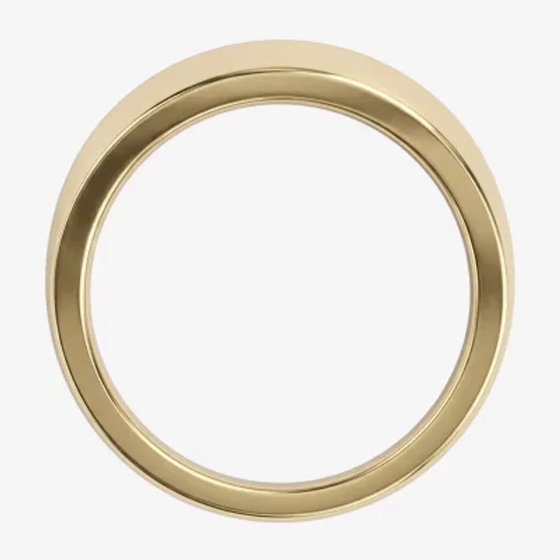 Womens Lab Created Green Emerald 14K Gold Over Silver Band