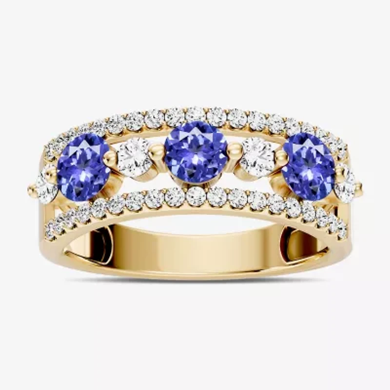 Womens 1/2 CT. T.W. Genuine Blue Tanzanite 10K Gold Round Band