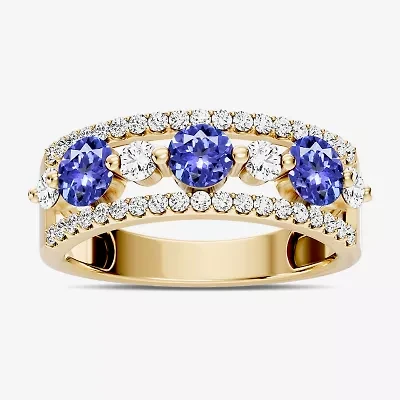 Womens 1/2 CT. T.W. Genuine Blue Tanzanite 10K Gold Round Band