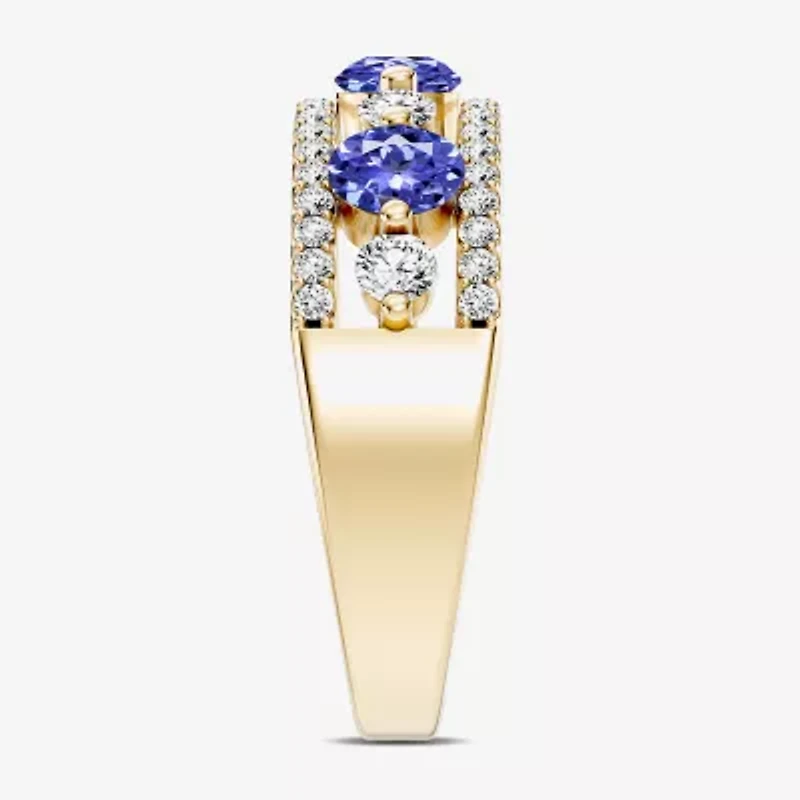Womens 1/2 CT. T.W. Genuine Blue Tanzanite 10K Gold Round Band