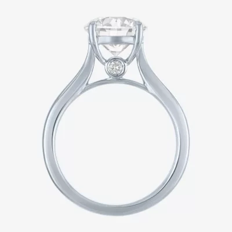 (G / Si1-Si2) Womens 3 CT. T.W. Lab Grown White Diamond Sterling Silver Round Engagement Ring