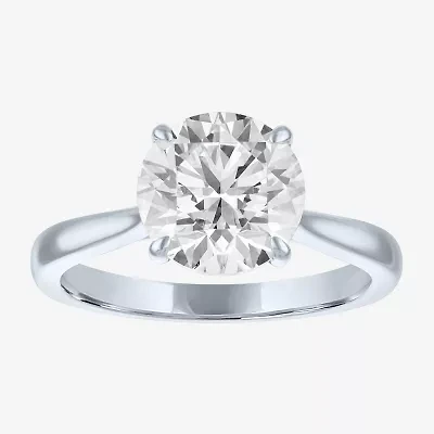 (G / Si1-Si2) Womens 3 CT. T.W. Lab Grown White Diamond Sterling Silver Round Engagement Ring