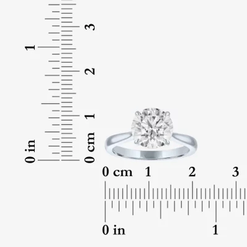 (G / Si1-Si2) Womens 3 CT. T.W. Lab Grown White Diamond Sterling Silver Round Engagement Ring