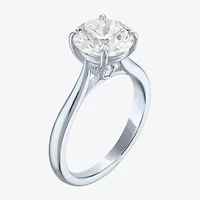 (G / Si1-Si2) Womens 3 CT. T.W. Lab Grown White Diamond Sterling Silver Round Engagement Ring