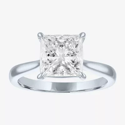 (G / Si1-Si2) Womens 3 CT. T.W. Lab Grown White Diamond Sterling Silver Engagement Ring