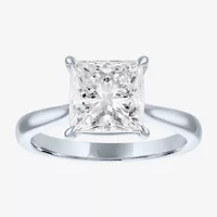 (G / Si1-Si2) Womens 3 CT. T.W. Lab Grown White Diamond Sterling Silver Engagement Ring
