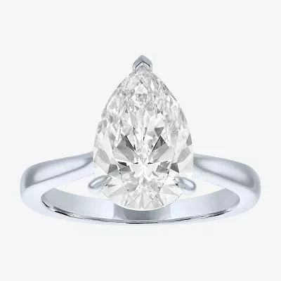 (G / Si1-Si2) Womens 3 CT. T.W. Lab Grown White Diamond Pear Engagement Ring