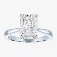 (G / Si1-Si2) Womens 3 CT. T.W. Lab Grown White Diamond Sterling Silver Rectangular Engagement Ring