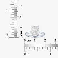 (G / Si1-Si2) Womens 3 CT. T.W. Lab Grown White Diamond Sterling Silver Rectangular Engagement Ring