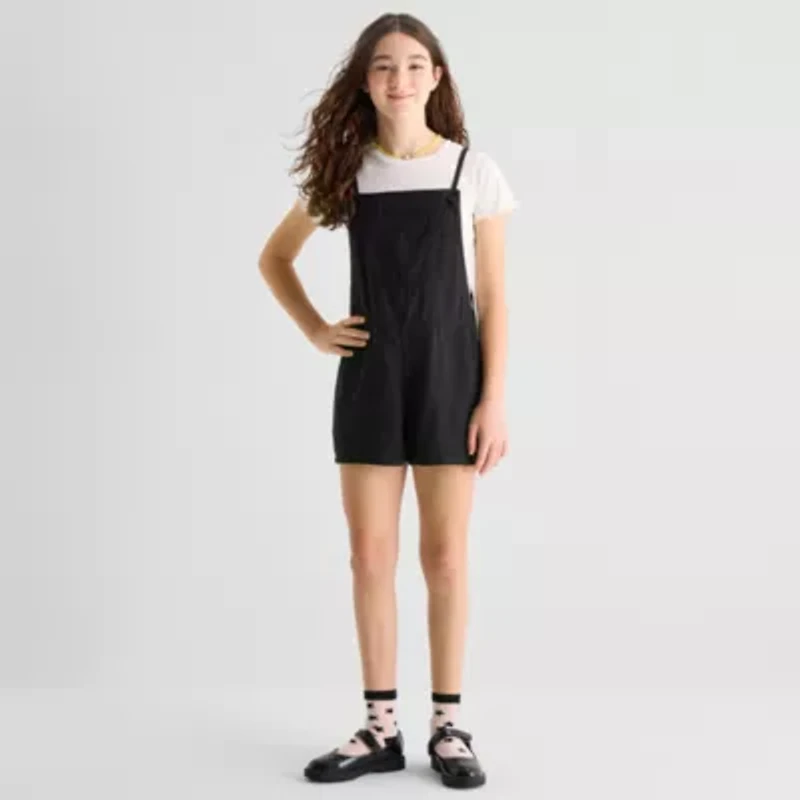 Thereabouts Little & Big Kid Girls Square Neck Sleeveless Romper Set