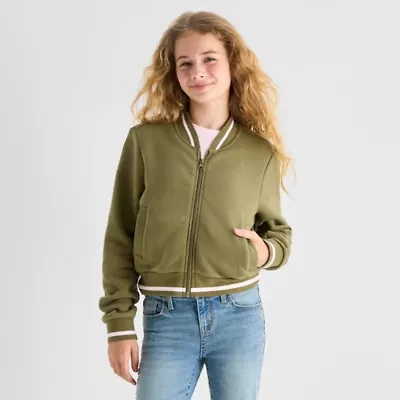 Thereabouts Little & Big Kid Girls Fleece Ultra Lightweight Bomber Jacket