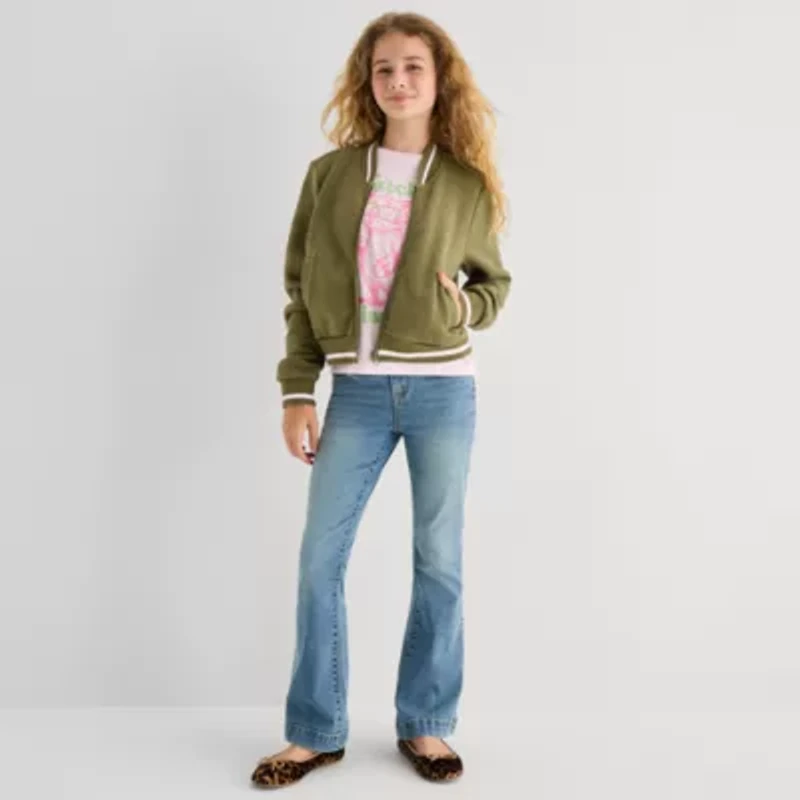 Thereabouts Little & Big Kid Girls Fleece Ultra Lightweight Bomber Jacket