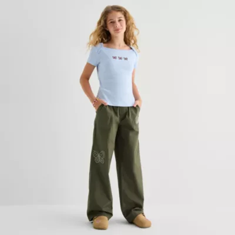 Thereabouts Little & Big Kid Girls Stretch Fabric Straight Cargo Pant