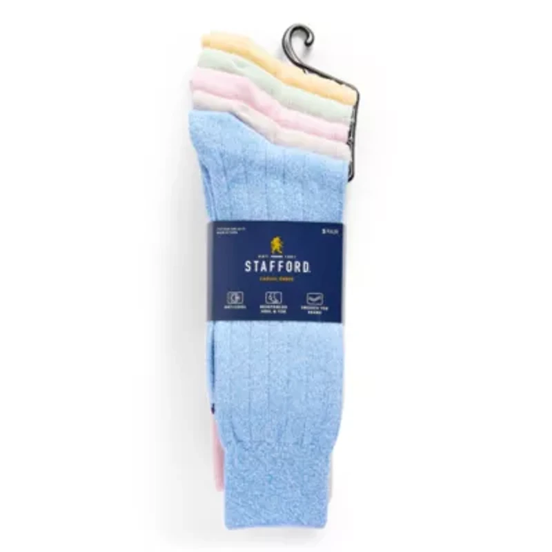 Stafford Casual Dress Cotton Mens 5 Pair Crew Socks