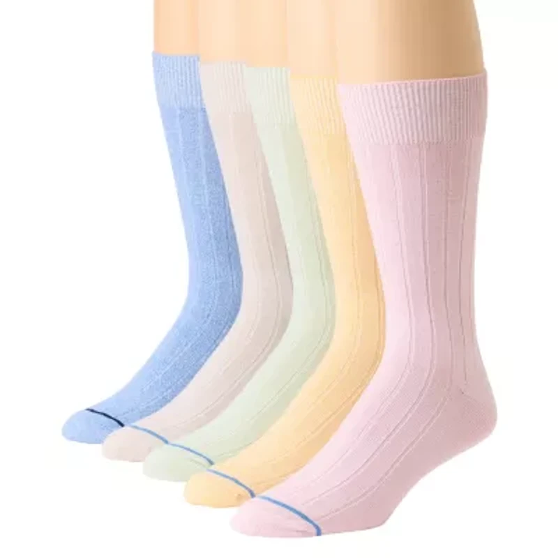 Stafford Casual Dress Cotton Mens 5 Pair Crew Socks