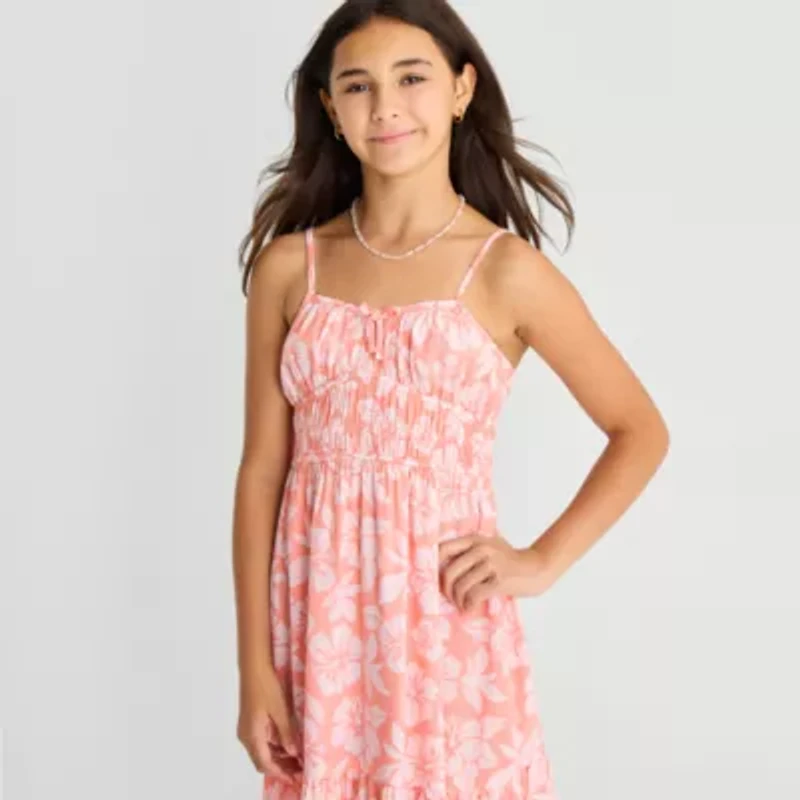 Thereabouts Little & Big Kid Girls Sleeveless Spaghetti Straps A-Line Dress