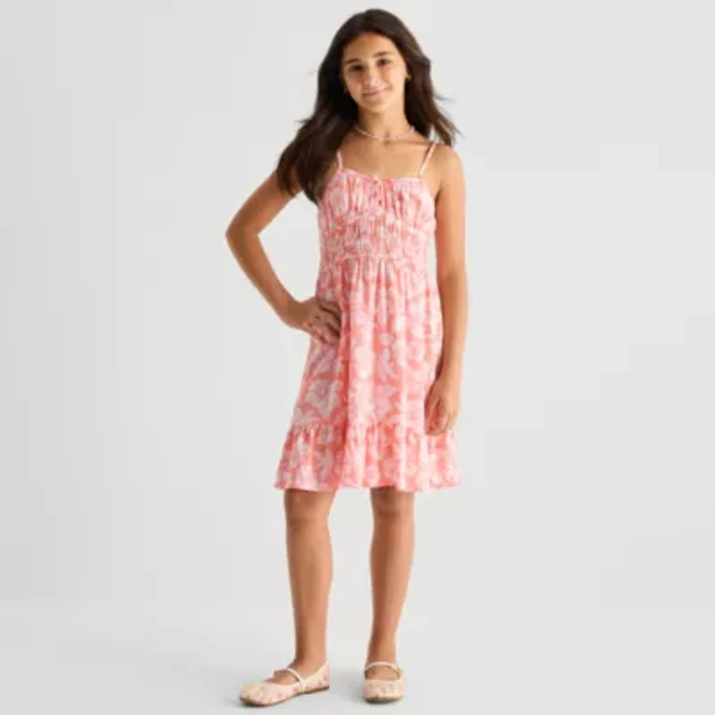 Thereabouts Little & Big Kid Girls Sleeveless Spaghetti Straps A-Line Dress