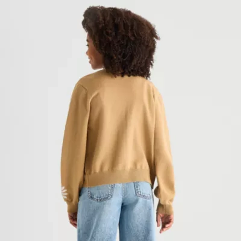 Thereabouts Little & Big Kid Girls V Neck Long Sleeve Button Cardigan