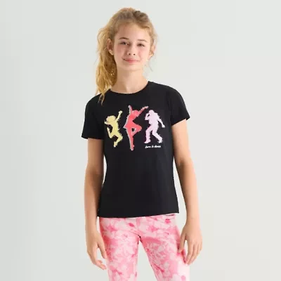 Xersion Little & Big Kid Girls Crew Neck Short Sleeve Regular Fit Graphic T-Shirt