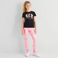 Xersion Little & Big Kid Girls Crew Neck Short Sleeve Regular Fit Graphic T-Shirt