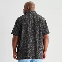 mutual weave Mens Short Sleeve Big and Tall Camp Shirt