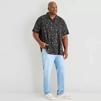mutual weave Mens Short Sleeve Big and Tall Camp Shirt