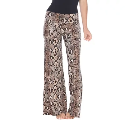 White Mark Womens Mid Rise Wide Leg Palazzo Pant