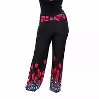 White Mark Womens Plus High Rise Wide Leg Palazzo Pant