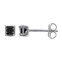 1/3 CT. T.W. Natural Black Diamond 10K White Gold 3.5mm Stud Earrings