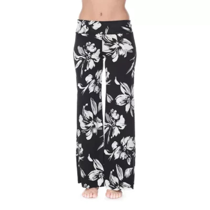 White Mark Womens Mid Rise Wide Leg Palazzo Pant