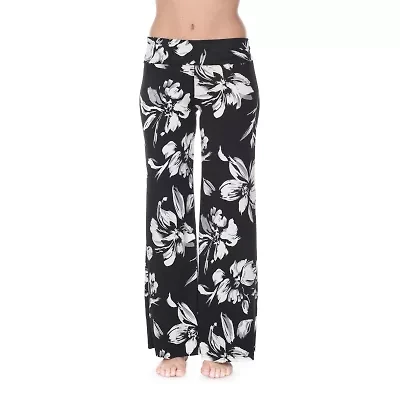 White Mark Womens Mid Rise Wide Leg Palazzo Pant