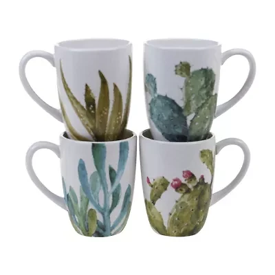 Certified International Cactus Verde 4-pc. Floral Coffee Mug
