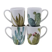 Certified International Cactus Verde 4-pc. Floral Coffee Mug