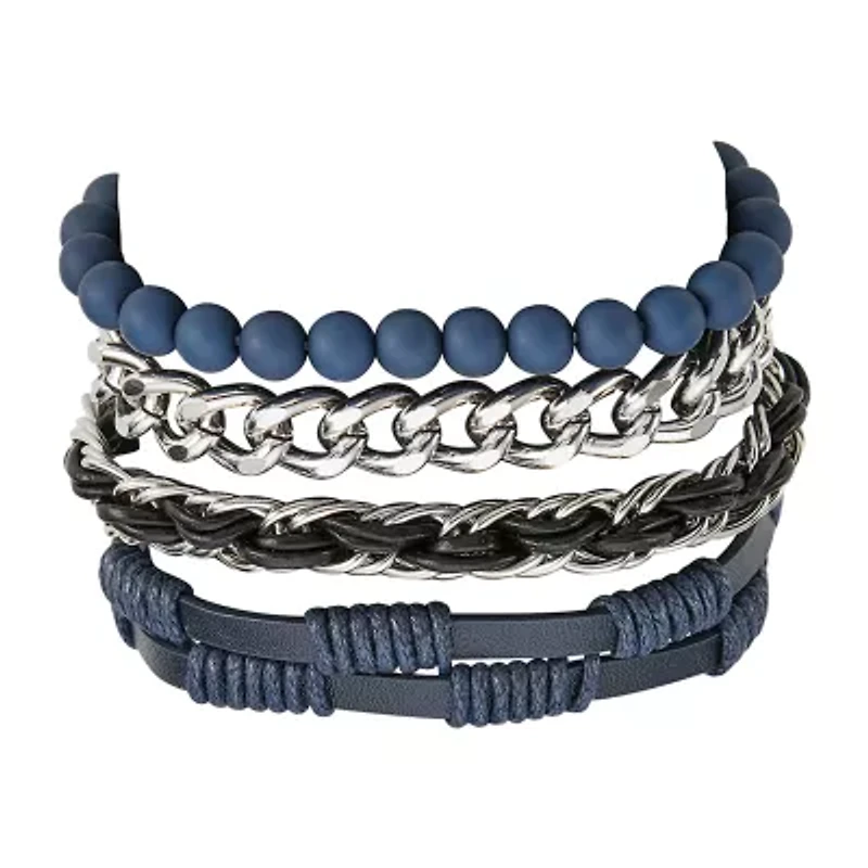 Mens 5-pc. Stainless Steel Bracelet Set
