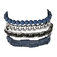 Mens 5-pc. Stainless Steel Bracelet Set