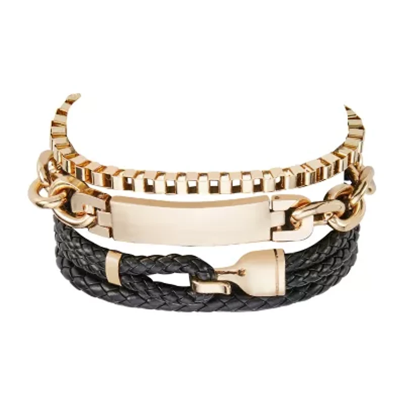 Mens 4-pc. Stainless Steel Bracelet Set