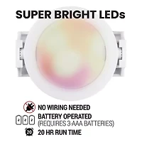 Bell + Howell Color Changing LED Puck Lights with Dimmable Feature and Includes Remote Control