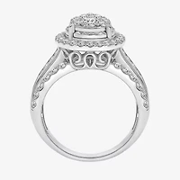 (I / I1) Womens 2 CT. T.W. Lab Grown White Diamond 10K Gold Pear Side Stone Engagement Ring