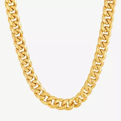 Made in Italy Mens 10K Gold 22 Inch Cuban Chain Necklace