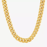 Made in Italy Mens 10K Gold 22 Inch Cuban Chain Necklace
