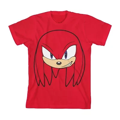 Knuckles Little & Big Kid Boys Crew Neck Short Sleeve Regular Fit Sonic the Hedgehog Graphic T-Shirt