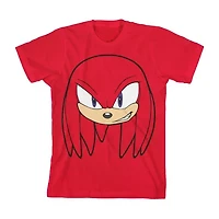 Knuckles Little & Big Kid Boys Crew Neck Short Sleeve Regular Fit Sonic the Hedgehog Graphic T-Shirt