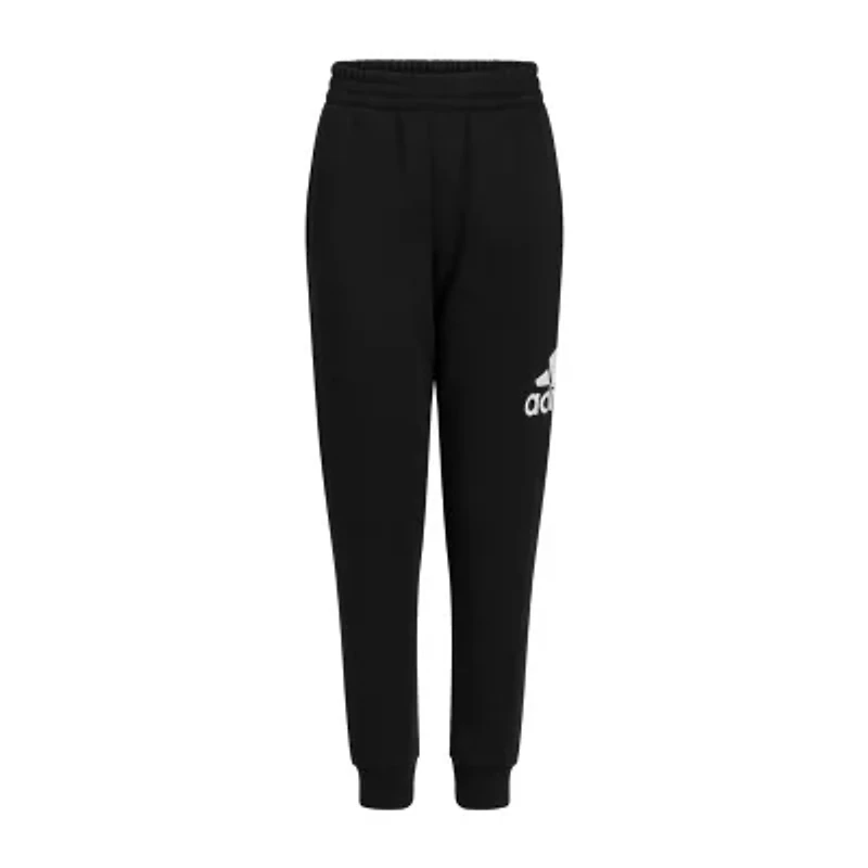 adidas Little Boys Cuffed Mid Rise Regular Fit Fleece Jogger Pant